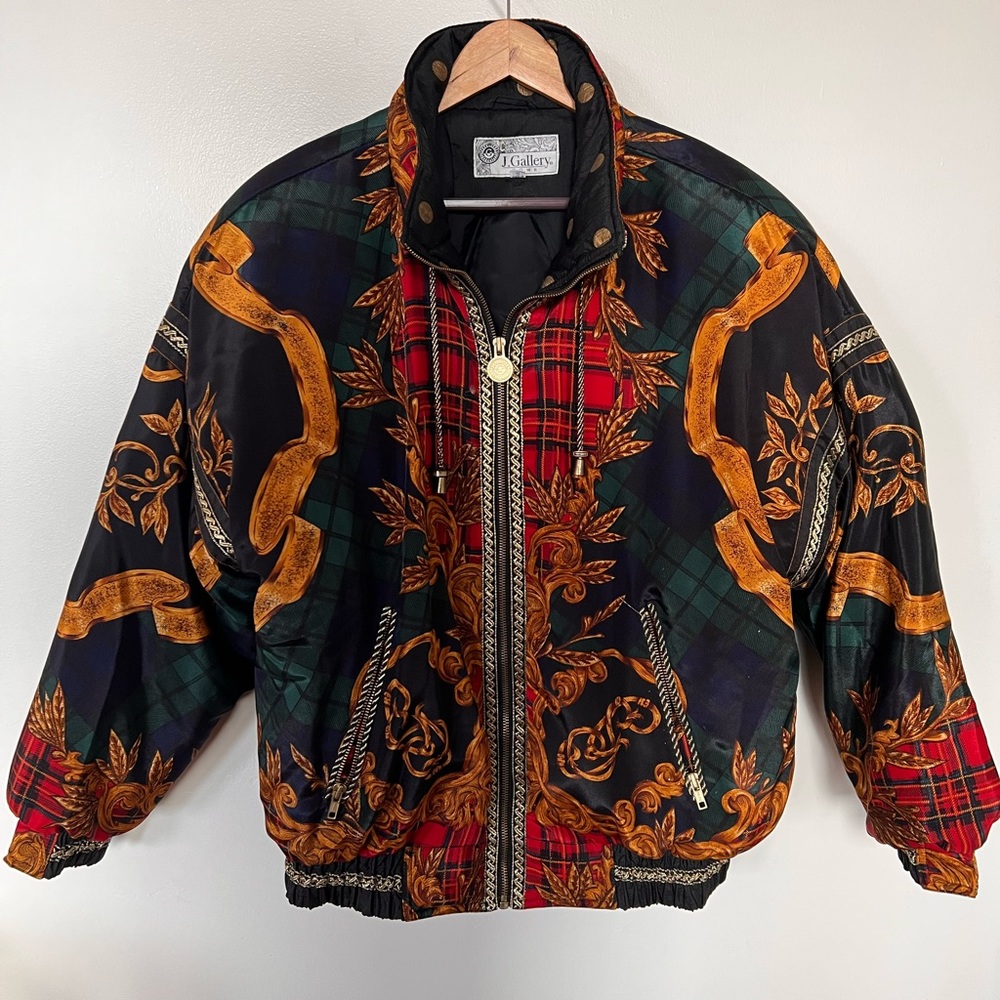 80s Baroque Down Puffer Jacket by J Gallery